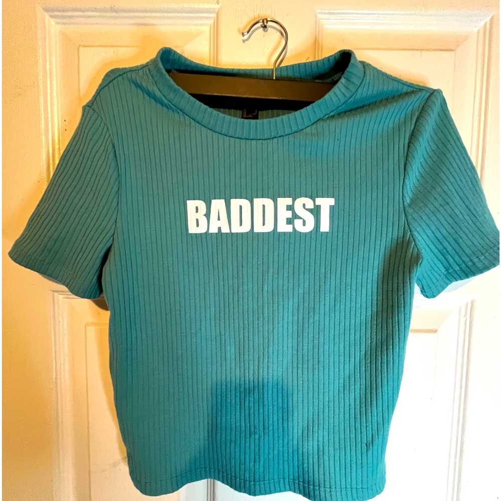 Blue baddie crop top